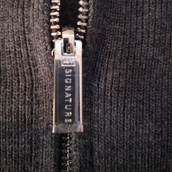 Jones New York Signature Woman Ladies Size 1X Dark Grey Wool Full Zip Cardigan - Picture 5 of 11